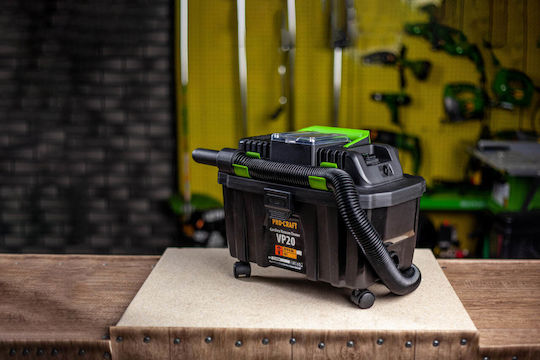 ProCraft Vp20 Епаранфортираща Прахосмукачка За Мокро/Сухо Почистване С Пластмасов Контейнер 10л
