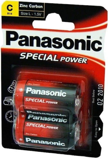 Panasonic Carbon Zinc C Batteries 1.5V 2 pack