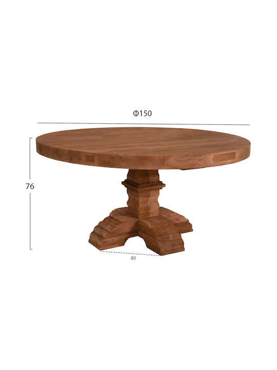 Provence Rotund Masă Sala de mese din Lemn Masiv 150x150x76buc