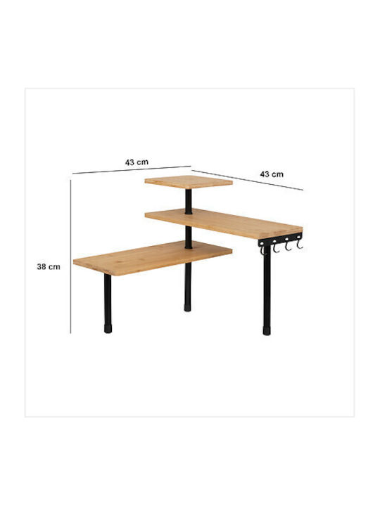Eckbibliothek Black Velvet-Black Metal 43x43x38cm