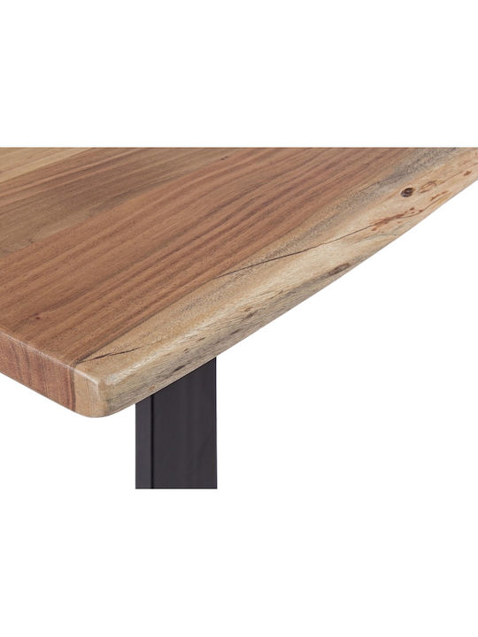 Lizard-W Table Dining Room from Solid Wood & Metal Black 160x90x75cm