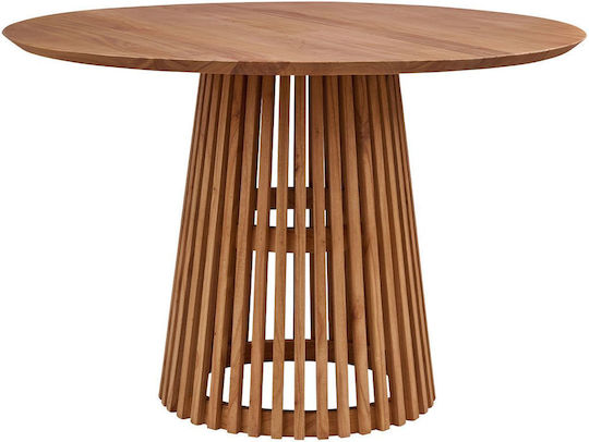 Indie-140 Round Dining Room Table Made of Solid Wood Natural 140x140x80cm