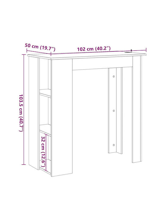 Table Bar Wooden Coffee 102x50x103.5cm