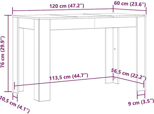 Table Dining Room Wooden Coffee 120x60x76cm