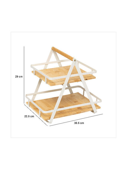 5Five Настолно Рафт От Бамбук 22.5x30.5x29см Бял