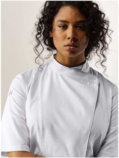 Le Nouveau Chef Coat Chef 100% Cotton made Female White with Short Sleeve