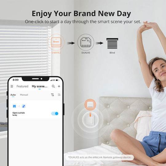 Sonoff S-MATE2 Intelligenter Schalter 3 Kanäle Wi-Fi Ohne Neutralleiter