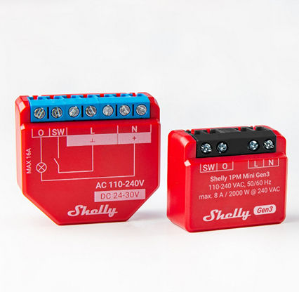 Shelly 1PM Mini Gen3 Smart Switch 1 Channel Wi-Fi & Bluetooth 8A