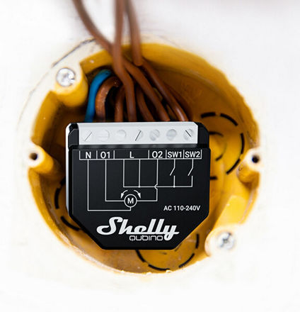 Shelly Qubino Wave Shutter Smart Switch Dimmer 2 Καναλιών Wi-Fi, Z-Wave & RF 10A