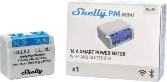 Shelly Plus Pm Mini Smart Switch 1 Καναλιού Wi-Fi, Bluetooth, ZigBee & RF 16A