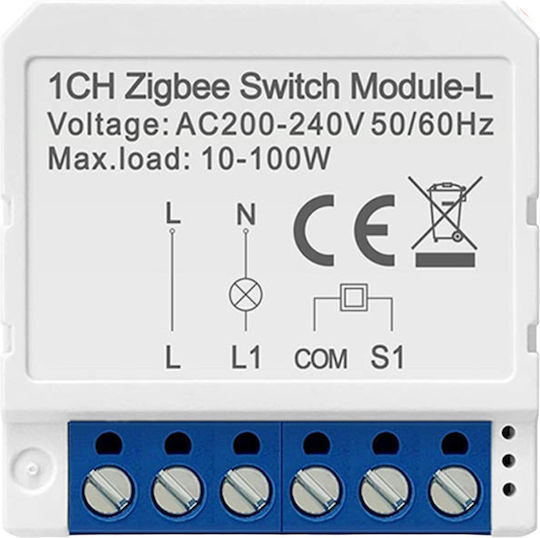 Avatto LZWSM16-W1 Smart Switch 1 Καναλιού ZigBee (χωρίς Ουδέτερο)