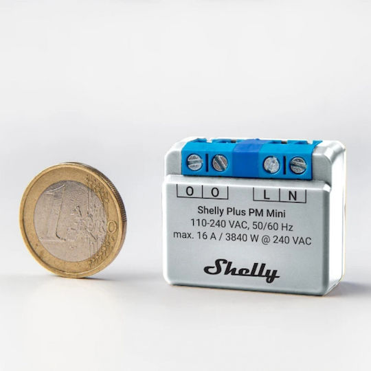 Shelly Plus Pm Mini Smart Switch 1 Καναλιού Wi-Fi, Bluetooth, ZigBee & RF 16A