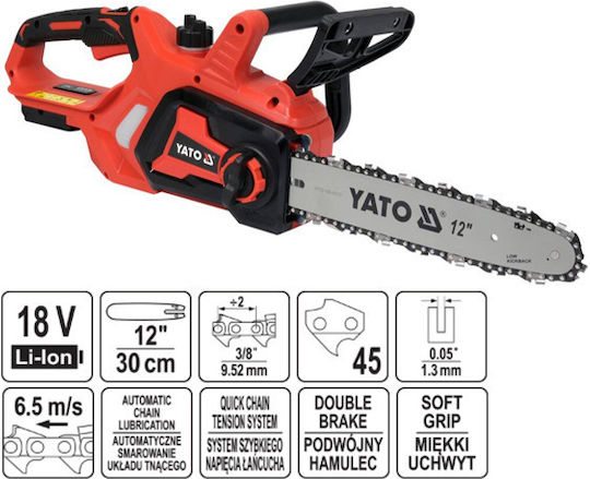 Yato Battery Chainsaw Solo 18V 3.3kg with Blade 30cm