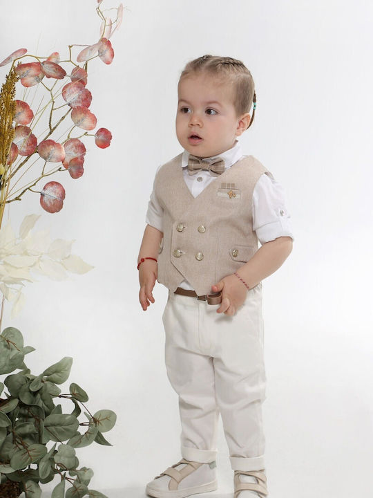 Mi Chiamo Baptism Suit Beige with Cream
