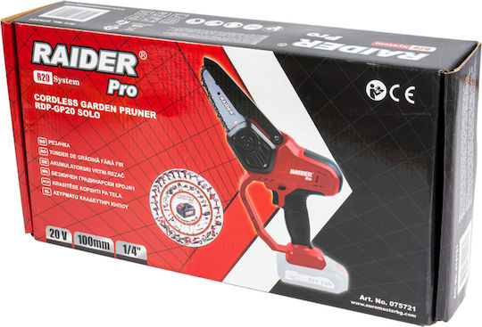 Raider 1/4".043" 28 Raider Rdp-gp20 Solo R20 Pruning Battery Chainsaw Solo 20V 1.8kg with Blade 10cm