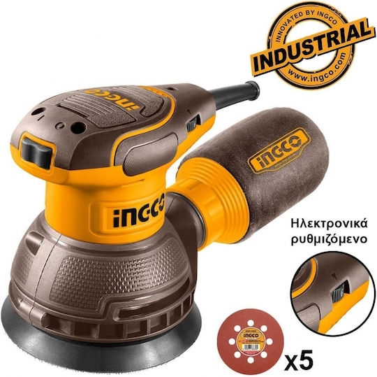 Ingco Electric Eccentric Sander 125mm Electric 320W with Speed Control and with Suction System