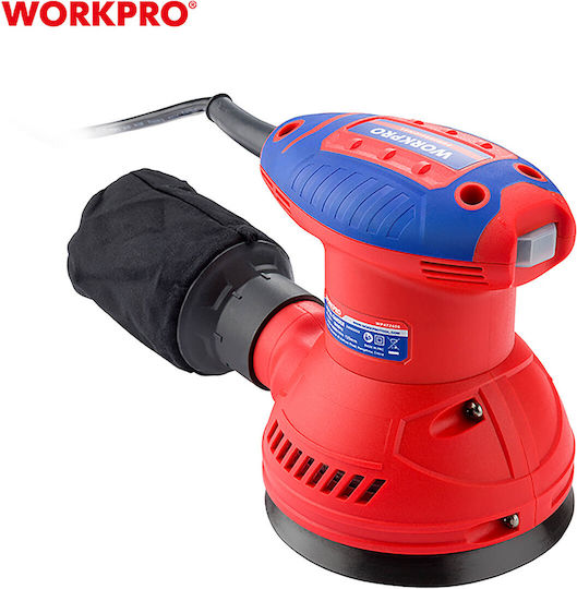 WorkPro WP472406 Exzenterschleifer 125mm Elektrisch mit Geschwindigkeitsregelung und mit Absaugsystem