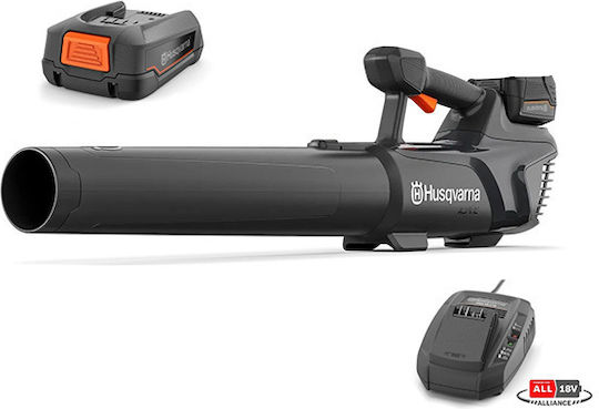 Husqvarna Φυσητήρας Χειρός 18V με 1 Μπαταρία 4Ah & Ρύθμιση Έντασης με Μέγιστη Ταχύτητα Αέρα 144km/h