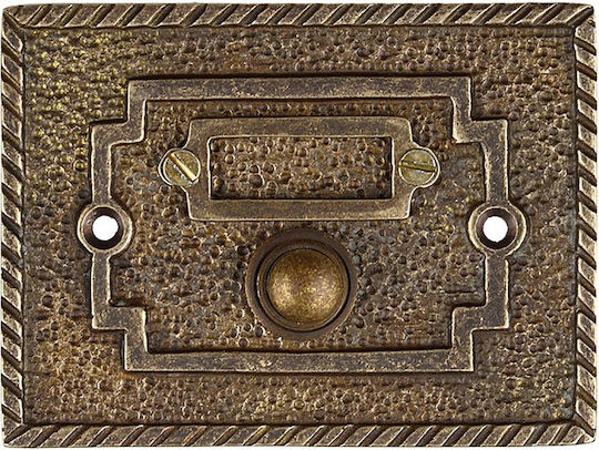 Roline K396 Complete Wall Push Bell Button with Frame Αντικέ Ρετρό Bronze