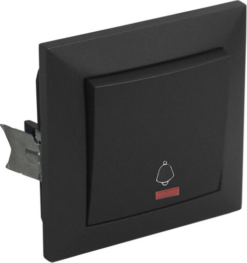 Adeleq Complete Wall Push Bell Button with Frame Gray 15-070011
