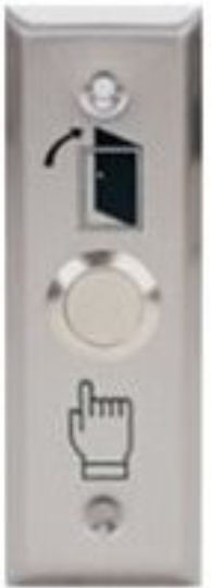 Complete Wall Push Exit Button with Frame Silver EB20