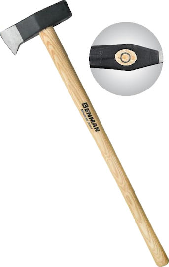 Benman 77597 Hammer Axe Length 90cm and Weight 1.5kg with Wooden Handle