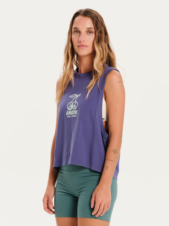 Peace & Balance Women's Crop Top Cotton Sleeveless Purple