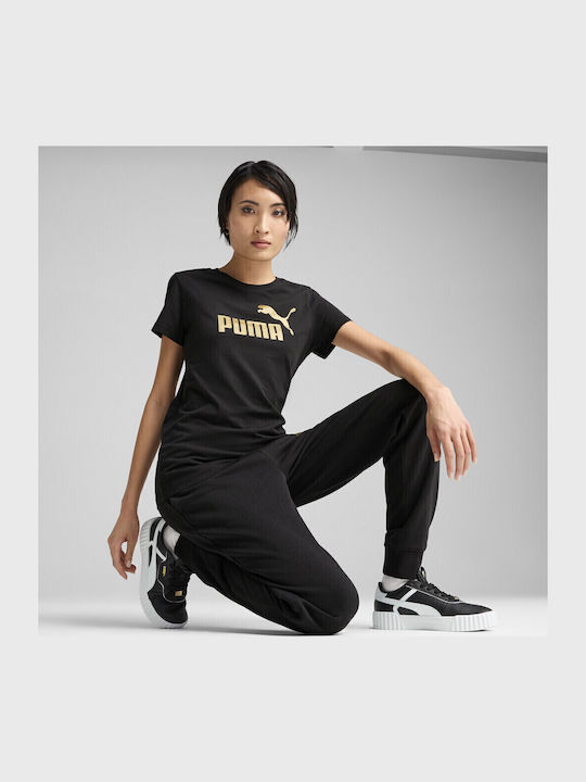 Metallic No 1 Women's Athletic T-shirt Black