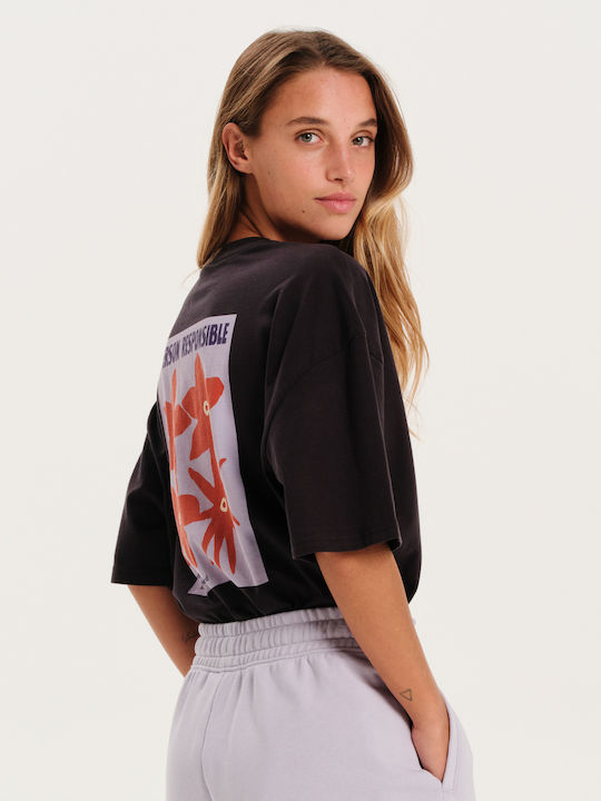 Γυναικείο Oversized T-shirt Μαύρο