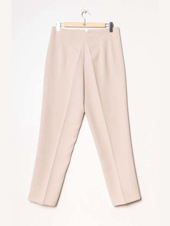Women's High-waisted Fabric Trousers Red