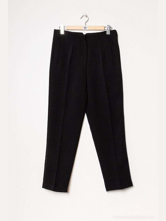 Women's High-waisted Fabric Trousers Red