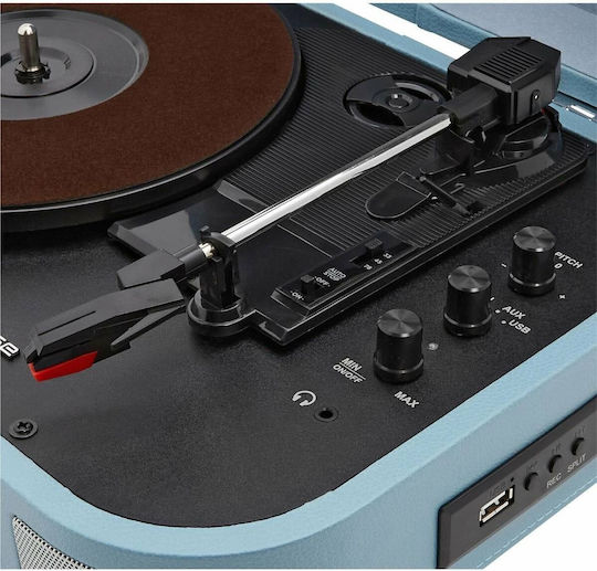 Muse MT-201BVB MT-201BVB Βαλιτσάκι Πικάπ με Belt Drive, Προενίσχυση και Ενσωματωμένα Ηχεία Black / Blue