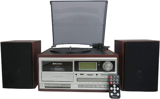 Roadstar HIF-8892D+BT Turntables with Preamp and Built-in Speakers Brown