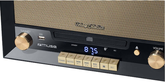 Muse MT-110B Turntables with Preamp and Built-in Speakers Black