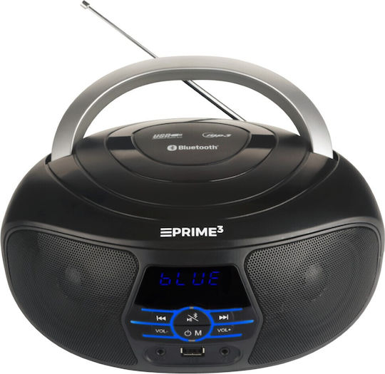 Prime3 Φορητό Ηχοσύστημα με Bluetooth / Ραδιόφωνο / USB / CD Μαύρο