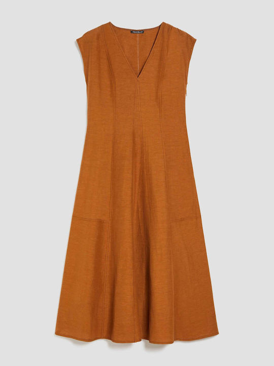 Rochie De Vară Pentru Femei Midi Maro