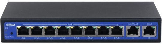 Dahua Unmanaged L2 PoE+ Switch with 10 Gigabit (1Gbps) Ethernet Ports