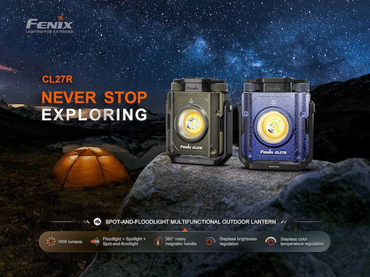 Fenix CL27R Φανάρι Led Επαναφορτιζόμενο για Camping με Φακό 1600lm Κόκκινο