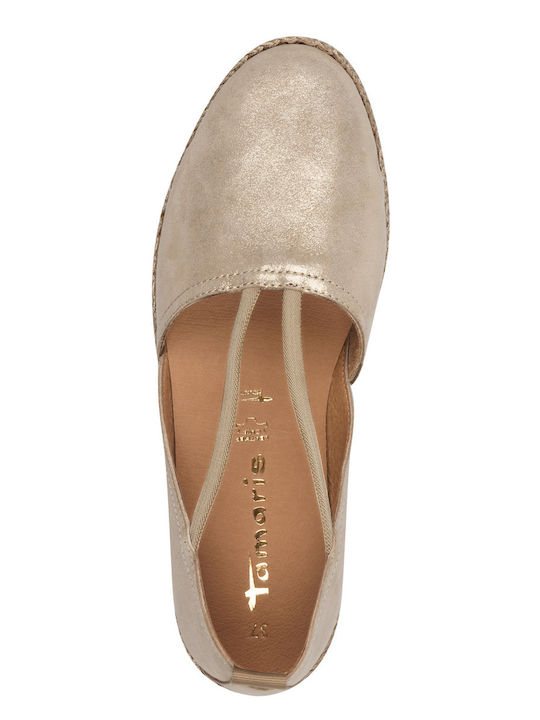 Women's Leather Espadrilles Gold