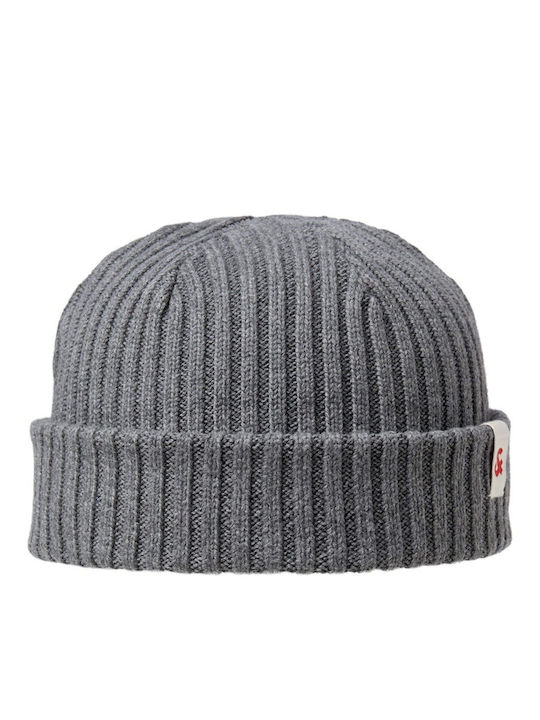 Beanie Ανδρικός Σκούφος με Rib Πλέξη σε Γκρι χρώμα