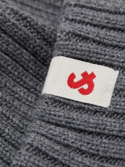 Beanie Beanie with Rib Knit in Gray color