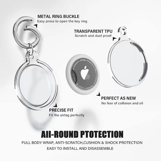 Techsuit Ct15 Калъф Силикон за AirTag в Прозрачен цвят