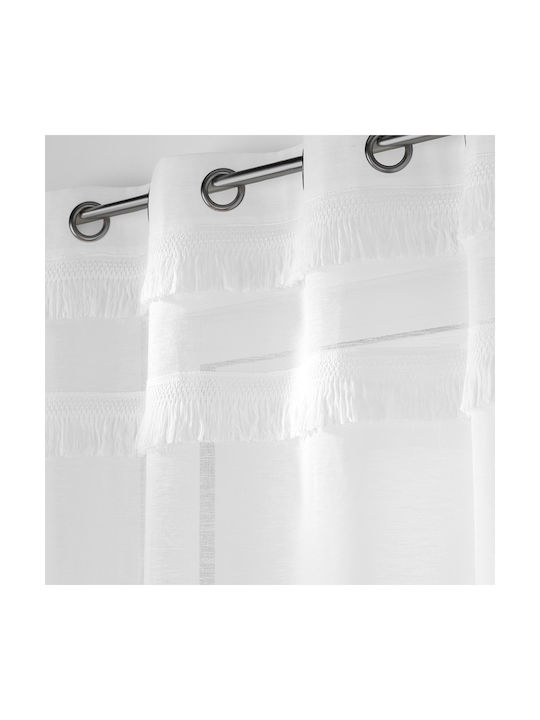 Perdea Cu Capse L-c Frangina Albă 140x240cm
