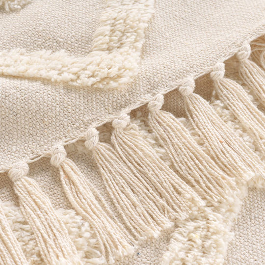 L-c Inca Armchair Throw Jacquard 125x150cm Ecru