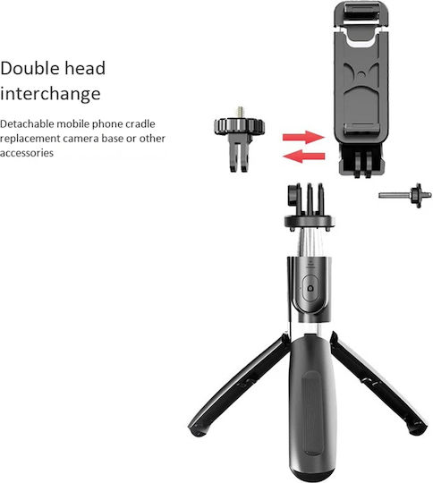Techsuit Selfie-Stick mit Bluetooth / Fernsteuerung Schwarz