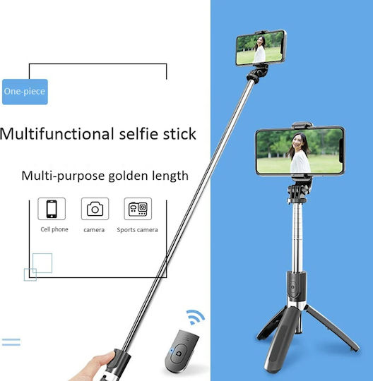 Techsuit Selfie-Stick mit Bluetooth / Fernsteuerung Schwarz