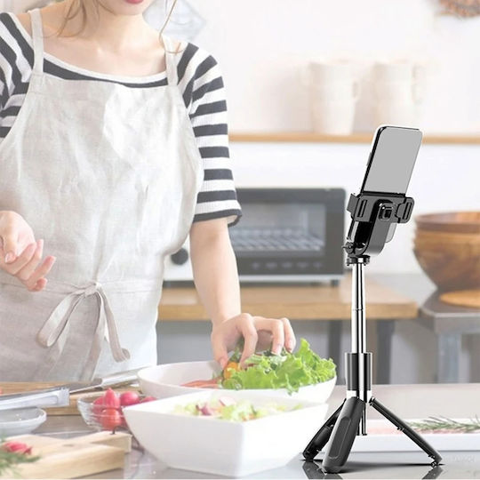 Techsuit Selfie-Stick mit Bluetooth / Fernsteuerung Schwarz