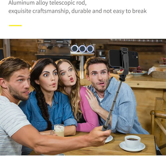 Techsuit Selfie Stick με Bluetooth / Τηλεχειριστήριο Μαύρο