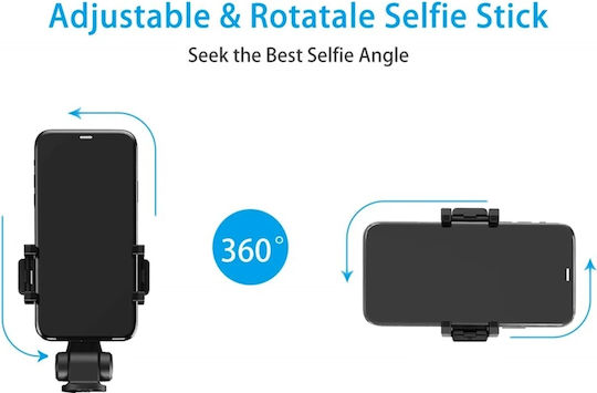 Techsuit Selfie Stick με Bluetooth / Τηλεχειριστήριο Μαύρο