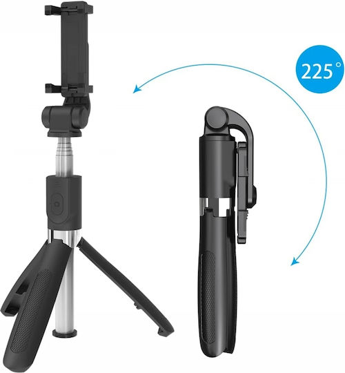 Techsuit Selfie Stick με Bluetooth / Τηλεχειριστήριο Μαύρο